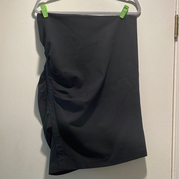 Brunello Cucinelli Dresses & Skirts - Brunello Cucinelli Black Ruched Slightly Pencil Angled Controlled MIDI Skirt